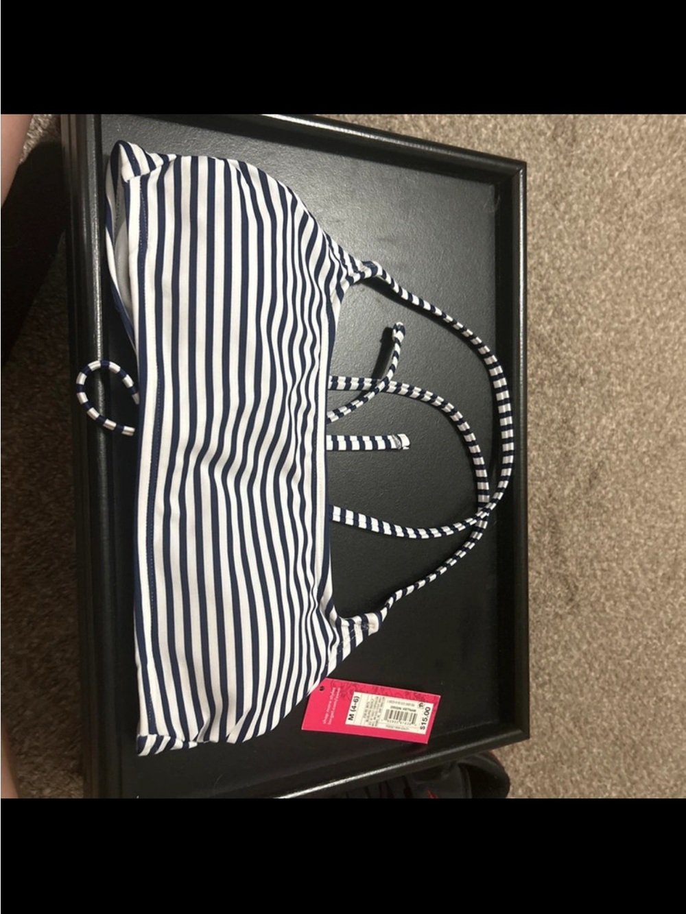 Xhilaration Navy and White Striped Phone Crossbody Case